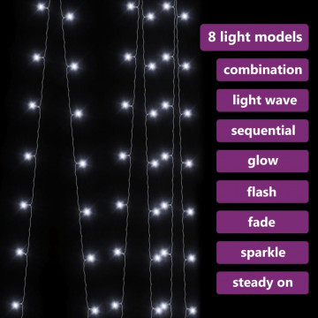 Instalație lumini tip perdea 3x3 m 300 LED alb rece 8 funcții - Img 3