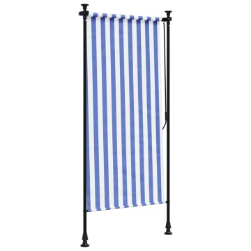 Jaluzea rulou de exterior albastru/alb 100x270 cm țesătură/oțel - Img 8