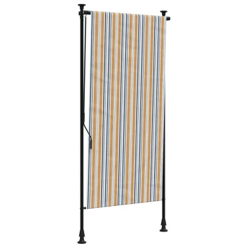 Jaluzea rulou de exterior, galben/alb, 120x270 cm țesătură/oțel - Img 2