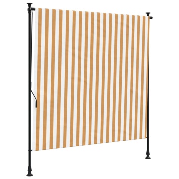Jaluzea rulou de exterior portocaliu/alb 150x270 cm textil/oțel - Img 2