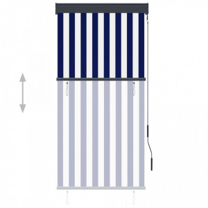 Jaluzea tip rulou de exterior, albastru și alb, 80 x 250 cm - Img 3