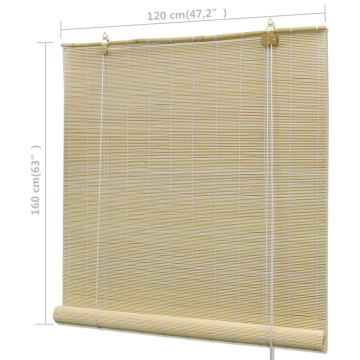 Jaluzele rulabile, 120 x 160 cm, bambus natural - Img 5