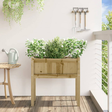 Jardinier de grădină cu picioare, 70x31x70 cm, lemn pin tratat - Img 3