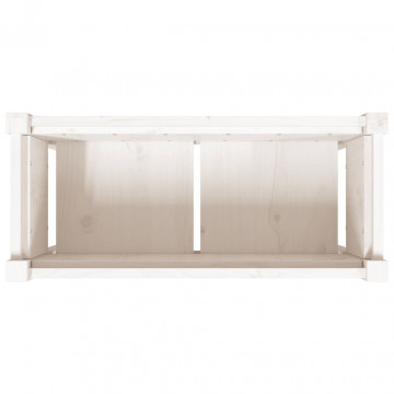 Jardinier de grădină cu picioare, alb, 70x31x70 cm, lemn masiv - Img 7