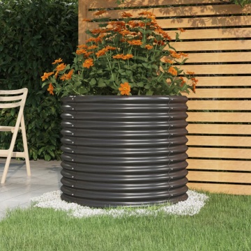 Jardinieră antracit 80x80x68 cm oțel vopsit electrostatic - Img 1