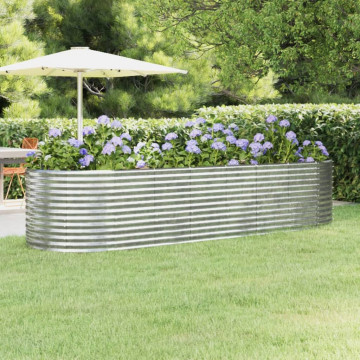 Jardinieră, argintiu, 322x100x68 cm, oțel vopsit electrostatic - Img 1