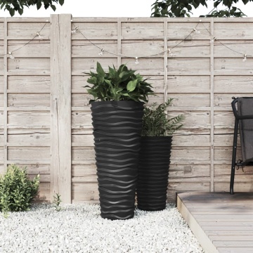 Jardinieră cu interior detașabil, antracit 18 / 45 L PP canelat - Img 1