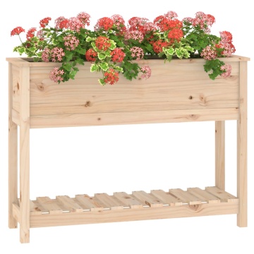 Jardinieră cu raft, 111,5x34,5x81 cm, lemn masiv de pin - Img 4