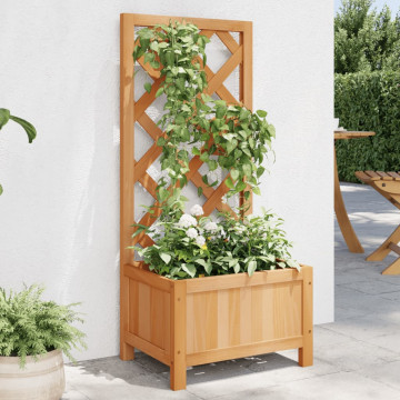 Jardinieră cu spalier, maro, lemn masiv de brad - Img 1