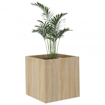 Jardinieră cutie, stejar sonoma, 40x40x40 cm, lemn compozit - Img 4