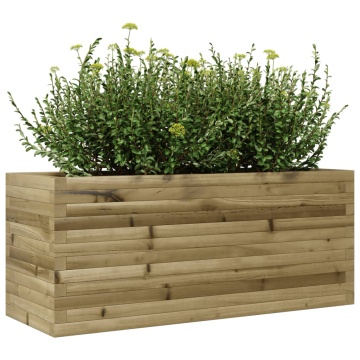 Jardinieră de grădină, 110x40x45,5 cm, lemn de pin impregnat - Img 4