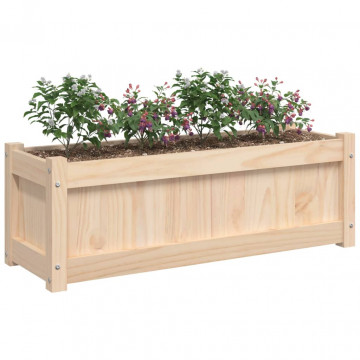 Jardinieră de grădină, 90x31x31 cm, lemn masiv de pin - Img 4