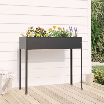 Jardinieră de grădină antracit 100,5x40,5x90 cm oțel galvanizat - Img 1