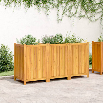 Jardinieră de grădină cu căptușeală, 150x50x75 cm, lemn acacia - Img 3