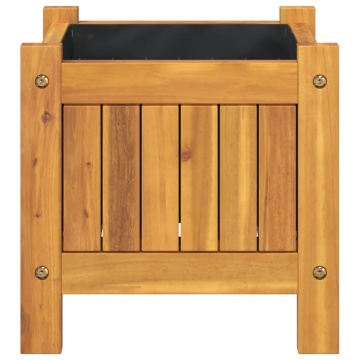 Jardinieră de grădină cu căptușeală, 31x31x30 cm, lemn acacia - Img 5