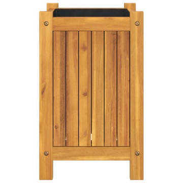 Jardinieră de grădină cu căptușeală, 31x31x50 cm, lemn acacia - Img 5