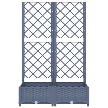 Jardinieră de grădină cu spalier,gri închis, 80x40x121,5 cm, PP - Img 4