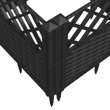 Jardinieră de grădină cu spalier, negru, 123,5x43,5x43,5 cm, PP - Img 6