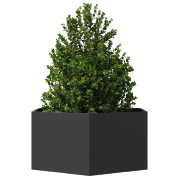Jardinieră de grădină negru 104x90x45 cm oțel hexagonal - Img 3