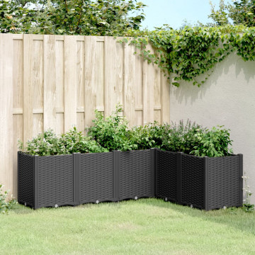 Jardinieră de grădină, negru, 160x120x53 cm, PP - Img 1