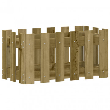 Jardinieră grădină design gard 60x30x30cm lemn de pin impregnat - Img 2