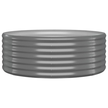 Jardinieră grădină gri 100x100x36 cm oțel vopsit electrostatic - Img 2