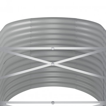 Jardinieră grădină gri 368x80x68 cm oțel vopsit electrostatic - Img 6