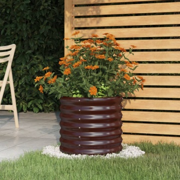 Jardinieră grădină maro 40x40x36 cm oțel vopsit electrostatic - Img 1