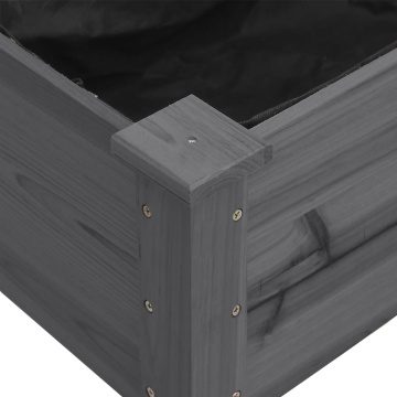 Jardinieră pe roți cu căptușeală 118x59x80cm lemn masiv de brad - Img 4