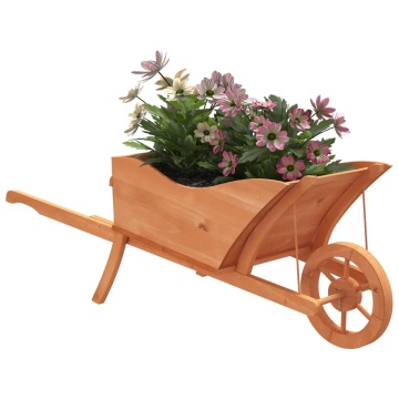 Jardinieră tip roabă, 128x45,5x43 cm, lemn masiv de brad - Img 3