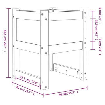 Jardiniere, 2 buc., gri, 40x40x52,5 cm, lemn masiv de pin - Img 7