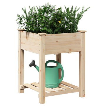 Jardiniere cu raft 60x60x76 cm din lemn masiv de pin - Img 3