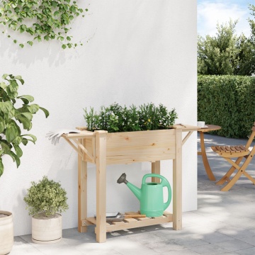 Jardiniere cu Rafturi 111x37x76 cm Lemn Masiv de Pin - Img 4