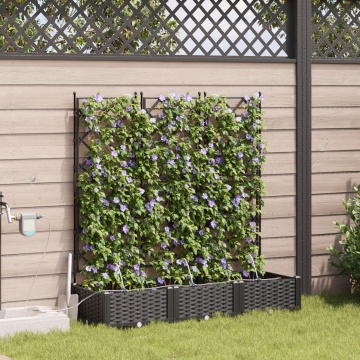 Jardiniere cu sistem de irigare prin apă 3 buc Negru - Img 3