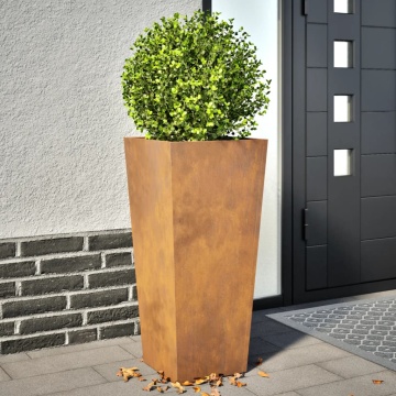 Jardiniere de grădină 2 buc 35x35x75 cm Oțel pentru intemperii - Img 1