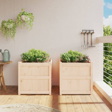 Jardiniere de grădină, 2 buc., lemn masiv de pin - Img 3