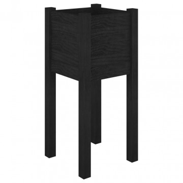 Jardiniere de grădină 2 buc. negru 31x31x70 cm lemn masiv pin - Img 4