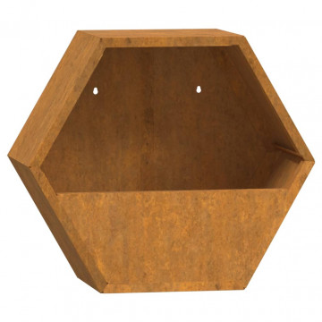 Jardiniere de perete, 2 buc., ruginiu, 30x10x25 cm, oțel corten - Img 8