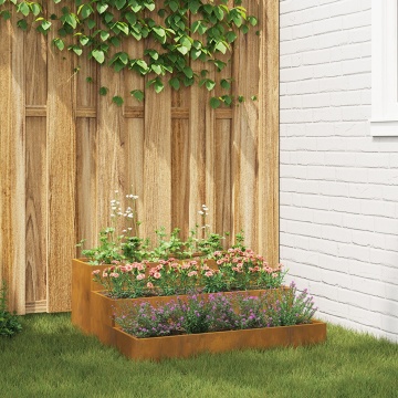 Jardiniere Grădină 3-Tier 90x90x35 cm Oțel Rezistent la Intemperii - Img 1