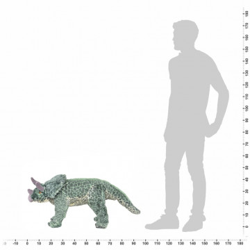 Jucărie din pluș dinozaur Triceratops în picioare, verde, XXL - Img 3