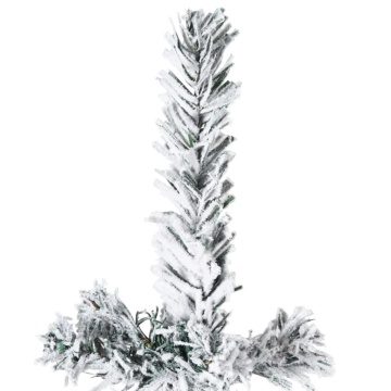 Jumătate brad de Crăciun artificial subțire, cu zăpadă, 150 cm - Img 4