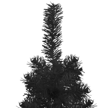 Jumătate brad de Crăciun subțire cu suport, negru, 120 cm - Img 8