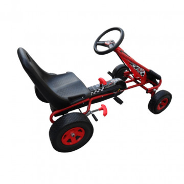 Kart copii cu pedale și scaun reglabil Roșu - Img 1