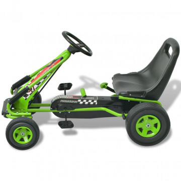 Kart cu pedale cu șezut reglabil verde - Img 2