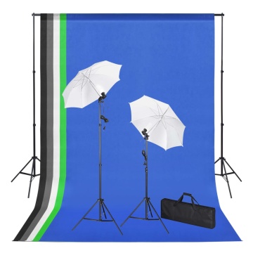 Kit studio foto cu fundaluri, lămpi și umbrele - Img 1