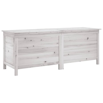Ladă depozitare de grădină alb 150x50x56,5 cm lemn masiv brad - Img 2