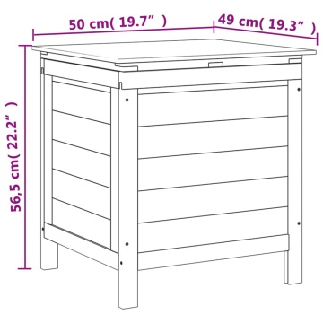 Ladă depozitare grădină maro 50x49x56,5 cm lemn masiv brad - Img 7
