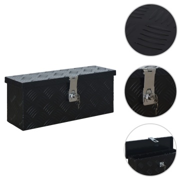 Ladă din aluminiu, negru, 485 x 140 x 200 mm - Img 1