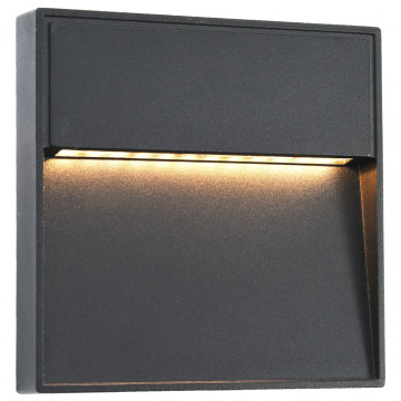 Lămpi de perete LED de exterior, 2 buc., negru, 3 W, pătrat - Img 2