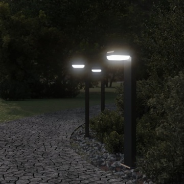 Lămpi exterioare de podea 3 buc. negru 80 cm aluminiu turnat - Img 3